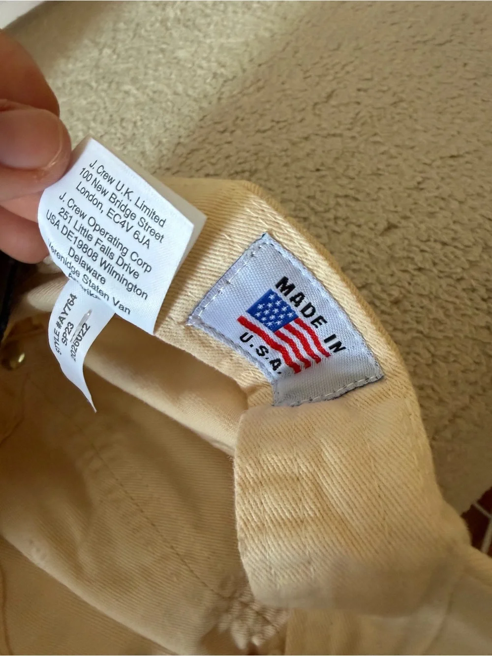 J.Crew Cream Baseball Cap